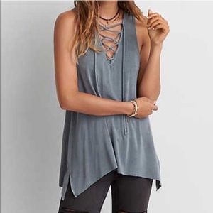 American Eagle Soft and Sexy Lace Up Tank